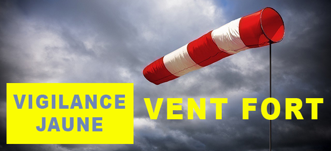 Vigilance jaune pour le phénomène vent journée du 28/03/2024