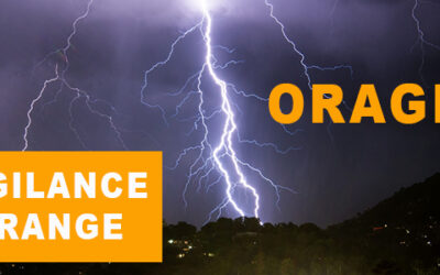 Vigilance orange pour orages et jaune pour canicule et crue