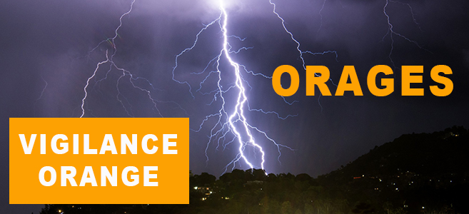 Vigilance orange pour orages et jaune pour canicule et crue